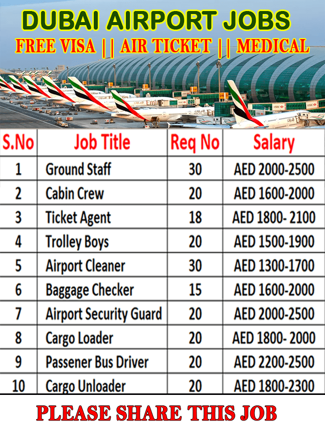Airport Jobs Opening in Dubai